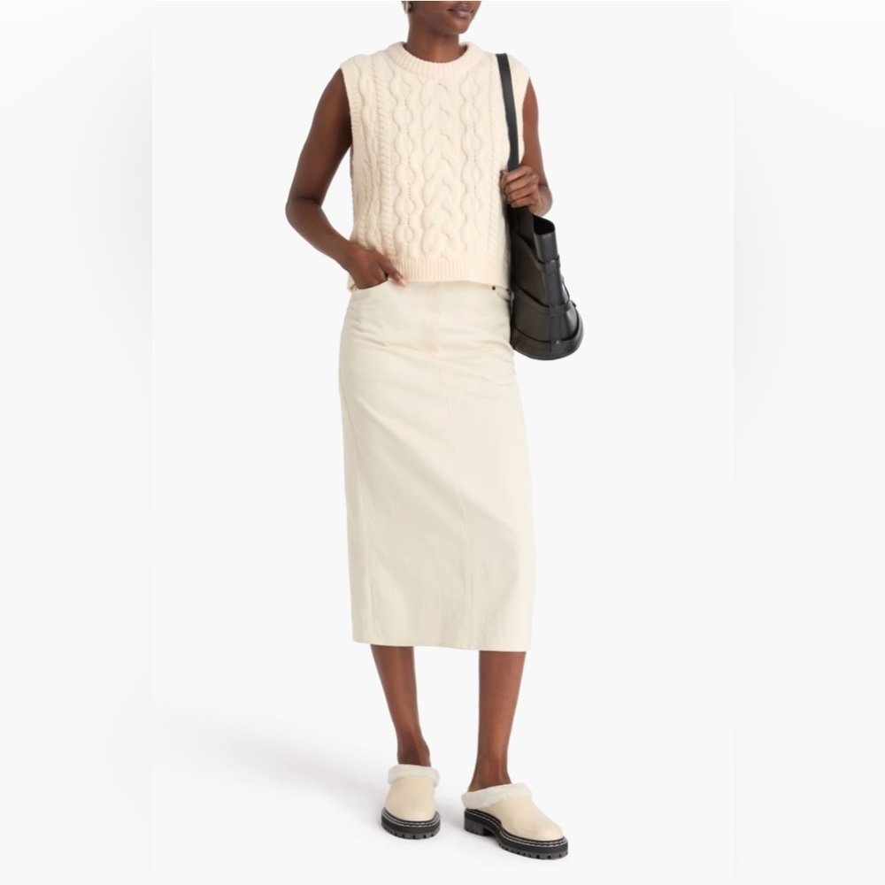 Theory Cable-knit wool and cashmere-blend vest